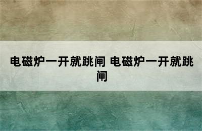 电磁炉一开就跳闸 电磁炉一开就跳闸